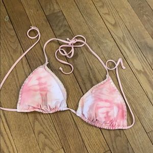 Pink tie dye bikini top